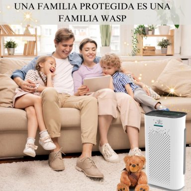 PURIFICADOR DE AIRE SMART WASP - FILTRO HEPA + IONES NEGATIVOS + LUZ UV - 7