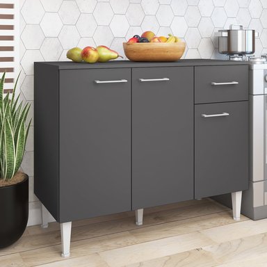MUEBLE VEKKA HOME EVANDRO BASE GRAFITO 105 CM MDP - 1
