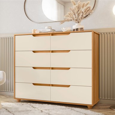 COMBO CLOSET VEKKA HOME MOBI 4 PUERTAS 2 CAJONES + COMODA 8 CAJONES BEIGE - 3
