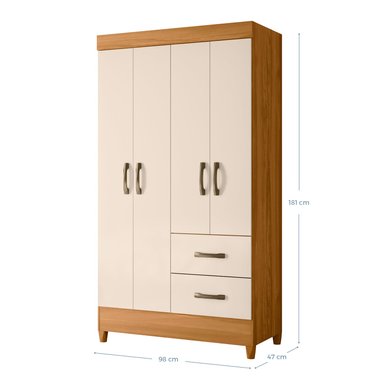 COMBO CLOSET VEKKA HOME MOBI 4 PUERTAS 2 CAJONES + COMODA 8 CAJONES BEIGE - 5