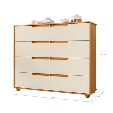 COMBO CLOSET VEKKA HOME MOBI 4 PUERTAS 2 CAJONES + COMODA 8 CAJONES BEIGE - 6