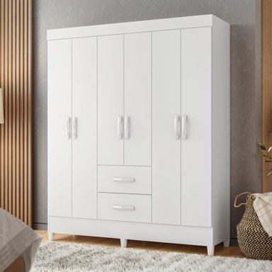 COMBO CLOSET VEKKA HOME MOBI 6 PUERTAS 2 CAJONES + COMODA 4 CAJONES BLANCO - 2