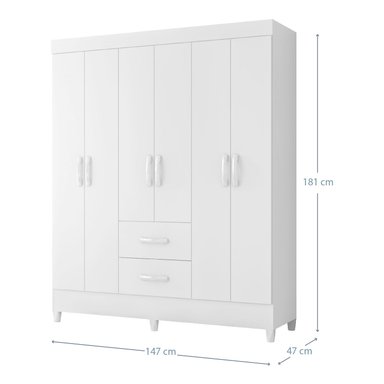COMBO CLOSET VEKKA HOME MOBI 6 PUERTAS 2 CAJONES + COMODA 4 CAJONES BLANCO - 5