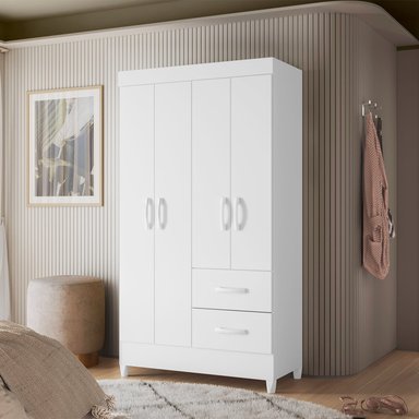 COMBO CLOSET VEKKA HOME MOBI 4 PUERTAS 2 CAJONES + COMODA 4 CAJONES BLANCO - 2