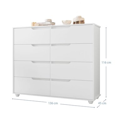 COMBO CLOSET VEKKA HOME MOBI 4 PUERTAS 2 CAJONES + COMODA 8 CAJONES BLANCO - 6