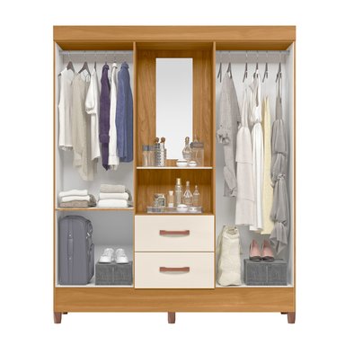 COMBO CLOSET VEKKA HOME MOBI 6 PUERTAS 2 CAJONES + CLOSET ESPEJO 4 PUERTAS 2 CAJONES BEIGE - 5