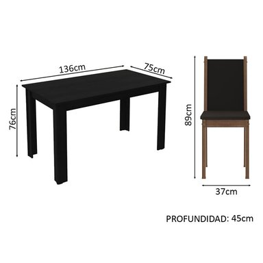 JUEGO DE COMEDOR VEKKA HOME LOLA SUECIA 6 SILLAS - 5