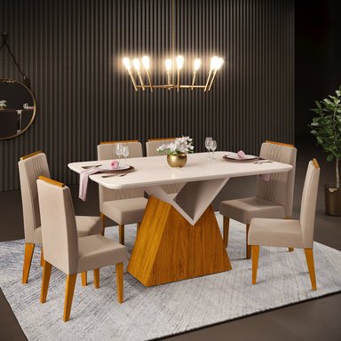 JUEGO DE COMEDOR VEKKA HOME ARGO LIA 6 SILLAS - 1