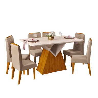 JUEGO DE COMEDOR VEKKA HOME ARGO LIA 6 SILLAS - 2
