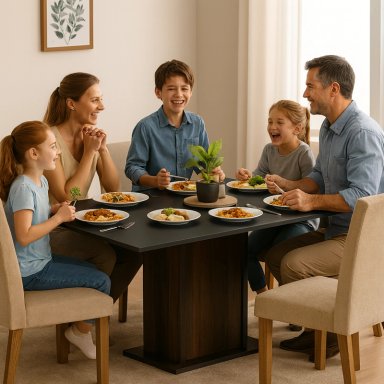 JUEGO DE COMEDOR VEKKA HOME SUECIA FIORE 6 SILLAS - 2