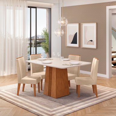 JUEGO DE COMEDOR VEKKA HOME ITALIA LIA 4 SILLAS - 1