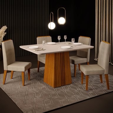 JUEGO DE COMEDOR VEKKA HOME ITALIA LIA 4 SILLAS - 4