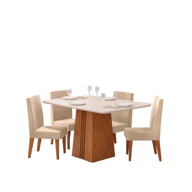 JUEGO DE COMEDOR VEKKA HOME ITALIA LIA 4 SILLAS - 5