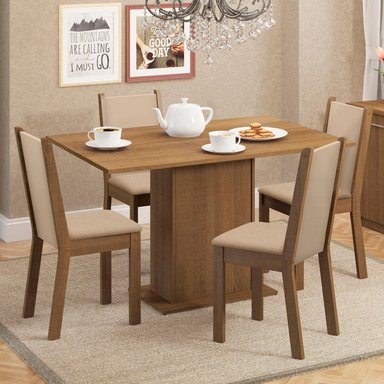 JUEGO DE COMEDOR VEKKA HOME CELINE LEONE 4 SILLAS - 1