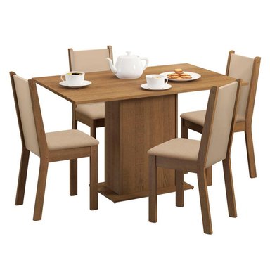 JUEGO DE COMEDOR VEKKA HOME CELINE LEONE 4 SILLAS - 2