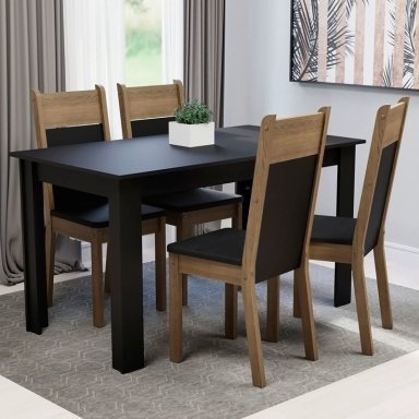 JUEGO DE COMEDOR VEKKA HOME LOLA NELLY 4 SILLAS - 1