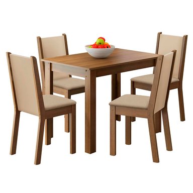 JUEGO DE COMEDOR VEKKA HOME LUNA LEONE 4 SILLAS - 2