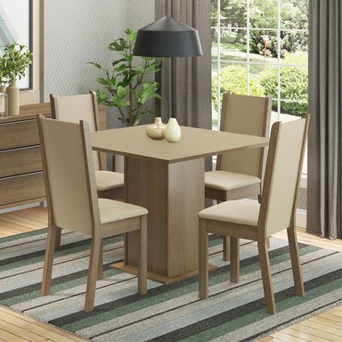 JUEGO DE COMEDOR VEKKA HOME LILO LEONE 4 SILLAS - 1