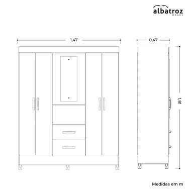 CLOSET VEKKA HOME CAPELINA 4 PUERTAS 2 CAJONES CAPELINA GAFRITO - 4
