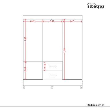 CLOSET VEKKA HOME CAPELINA 4 PUERTAS 2 CAJONES CAPELINA GAFRITO - 5