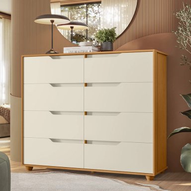 COMODA VEKKA HOME DOBLE EVO 8 CAJONES CAFE - 1