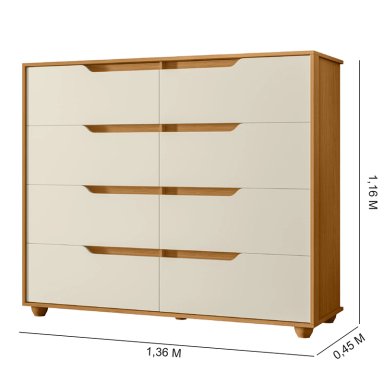 COMODA VEKKA HOME DOBLE EVO 8 CAJONES CAFE - 4