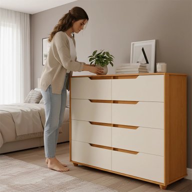 COMODA VEKKA HOME DOBLE EVO 8 CAJONES CAFE - 5