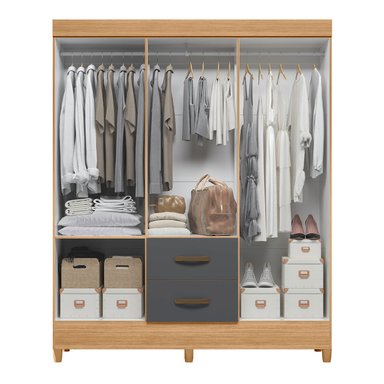 CLOSET VEKKA HOME MOBI 6 PUERTAS 2 CAJONES GRAFITO - 3