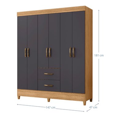CLOSET VEKKA HOME MOBI 6 PUERTAS 2 CAJONES GRAFITO - 4