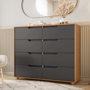 COMODA VEKKA HOME DOBLE EVO 8 CAJONES GRAFITO - 1