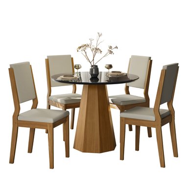 JUEGO DE COMEDOR VEKKA HOME ISIS CAROL 4 SILLAS GRIS - 2