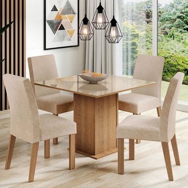 JUEGO COMEDOR VEKKA HOME LINDA FIORE 4 SILLAS - 1