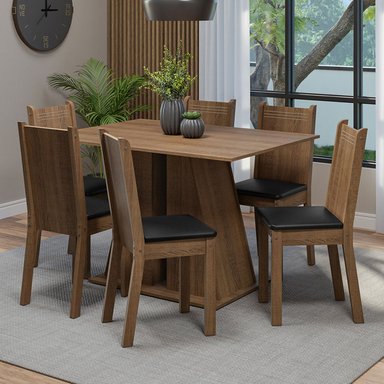 JUEGO DE COMEDOR VEKKA HOME ANGELO LUZ 6 SILLAS - 1
