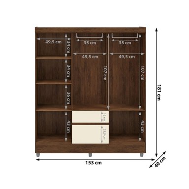 CLOSET 6 PUERTAS 2 CAJONES VEKKA HOME IDEAL CAFÉ - 8
