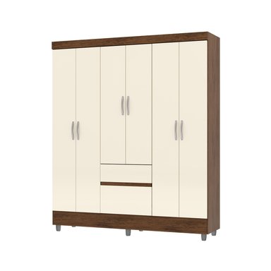 CLOSET 6 PUERTAS 2 CAJONES VEKKA HOME IDEAL CREMA - 2