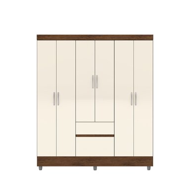 CLOSET 6 PUERTAS 2 CAJONES VEKKA HOME IDEAL CREMA - 3