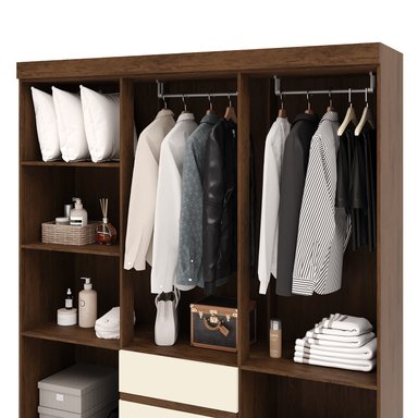 CLOSET 6 PUERTAS 2 CAJONES VEKKA HOME IDEAL CREMA - 5