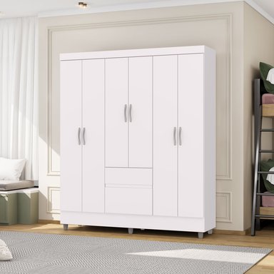 CLOSET 6 PUERTAS 2 CAJONES VEKKA HOME IDEAL BLANCO - 1