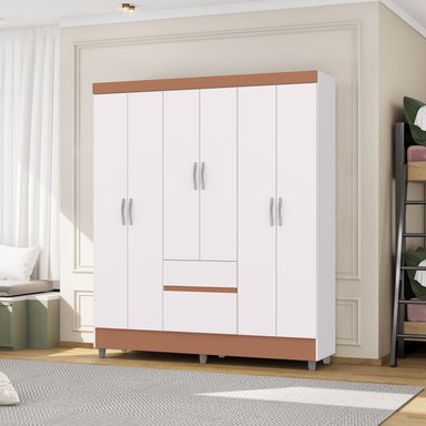 CLOSET 6 PUERTAS 2 CAJONES VEKKA HOME IDEAL BLANCO - 4