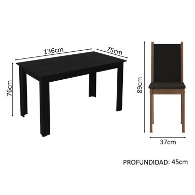 JUEGO DE COMEDOR VEKKA HOME LOLA SUECIA 6 SILLAS - 5