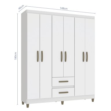 CLOSET COIMBRA BLANCO 6P 2C VEKKAHOME - 2