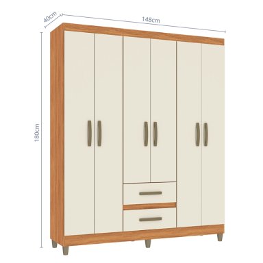 CLOSET COIMBRA BEIGE 6P 2C VEKKAHOME - 2