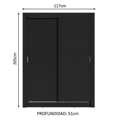 CLOSET DENVER NEGRO 2P VEKKAHOME - 2