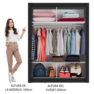 CLOSET DENVER NEGRO 2P VEKKAHOME - 3
