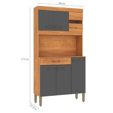KIT COCINA CARLA GRAFITO 6P 1C VEKKAHOME - 3