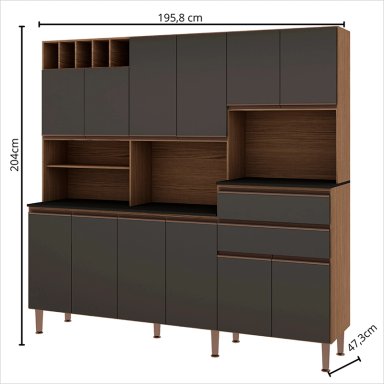 KIT COCINA MALBEC GRIS 12P 2C VEKKAHOME - 5