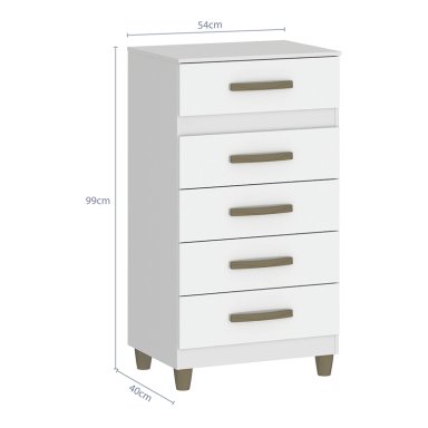 COMODA MALTA BLANCA 5C VEKKAHOME - 6
