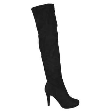 BOTA LARGA GAMUZA MUJER 30 YASSNE NEGRO - 1