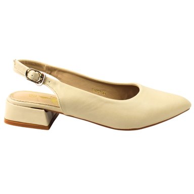 ZAPATOS SLINGBACK DE MUJER CON PUNTA FINA YASSNE BEIGE - 1