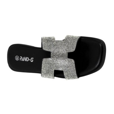 SANDALIAS DE MUJER CON BRILLANTES PG5238 NEGRO - 3
